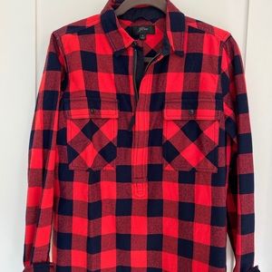 Red Plaid Flannel Pullover